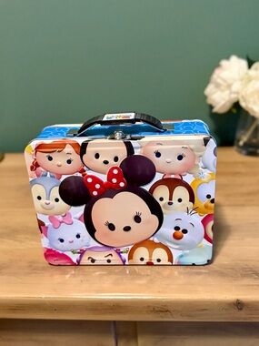 Disney Tsum Tsum Metal Lunch Box Toy Case Minnie Mickey Storage